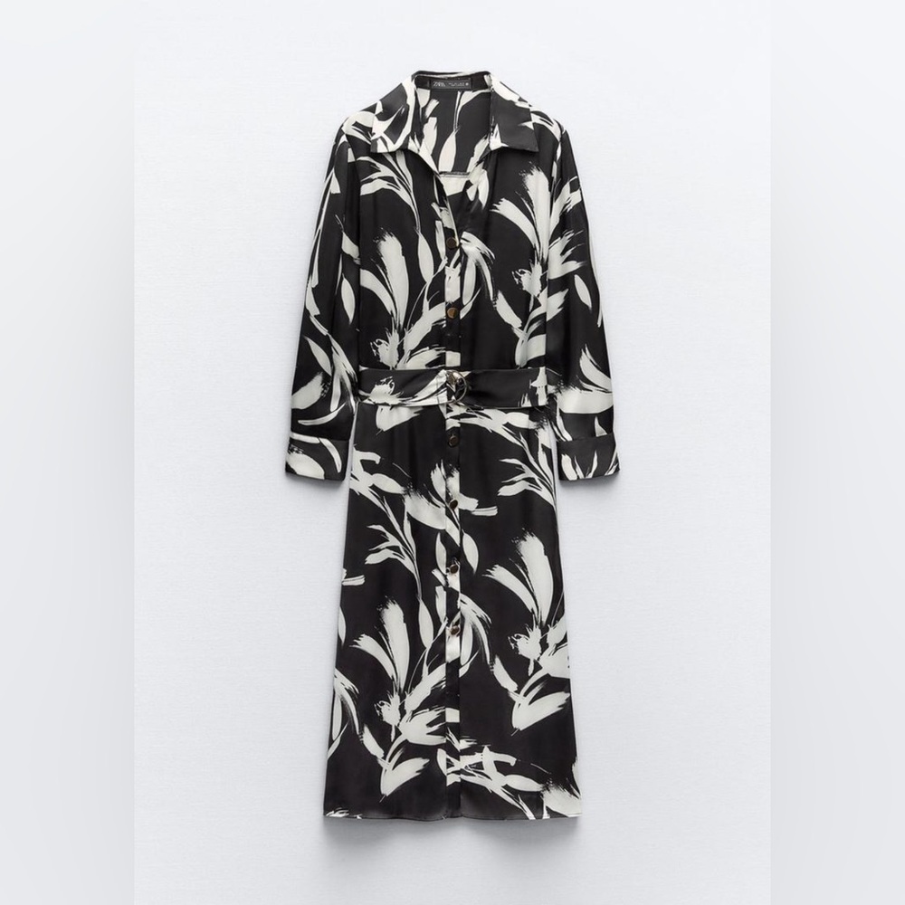 Printed shirt dress